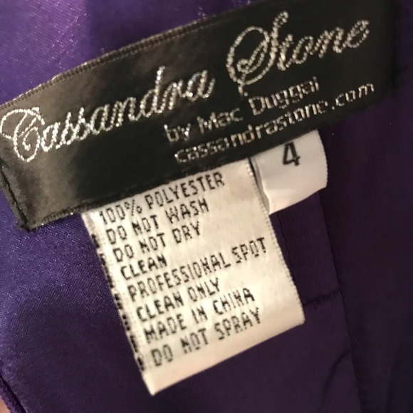 Cassandra stone Size 4 Purple Ball Gown High Low Prom Dress - Picture 7 of 8